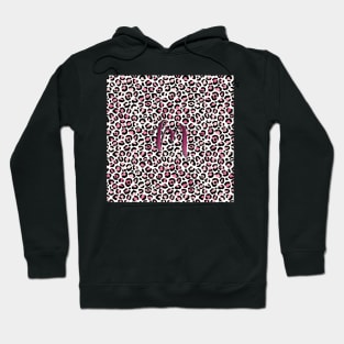 Letter M Monogram & Pink Leopard Print Hoodie